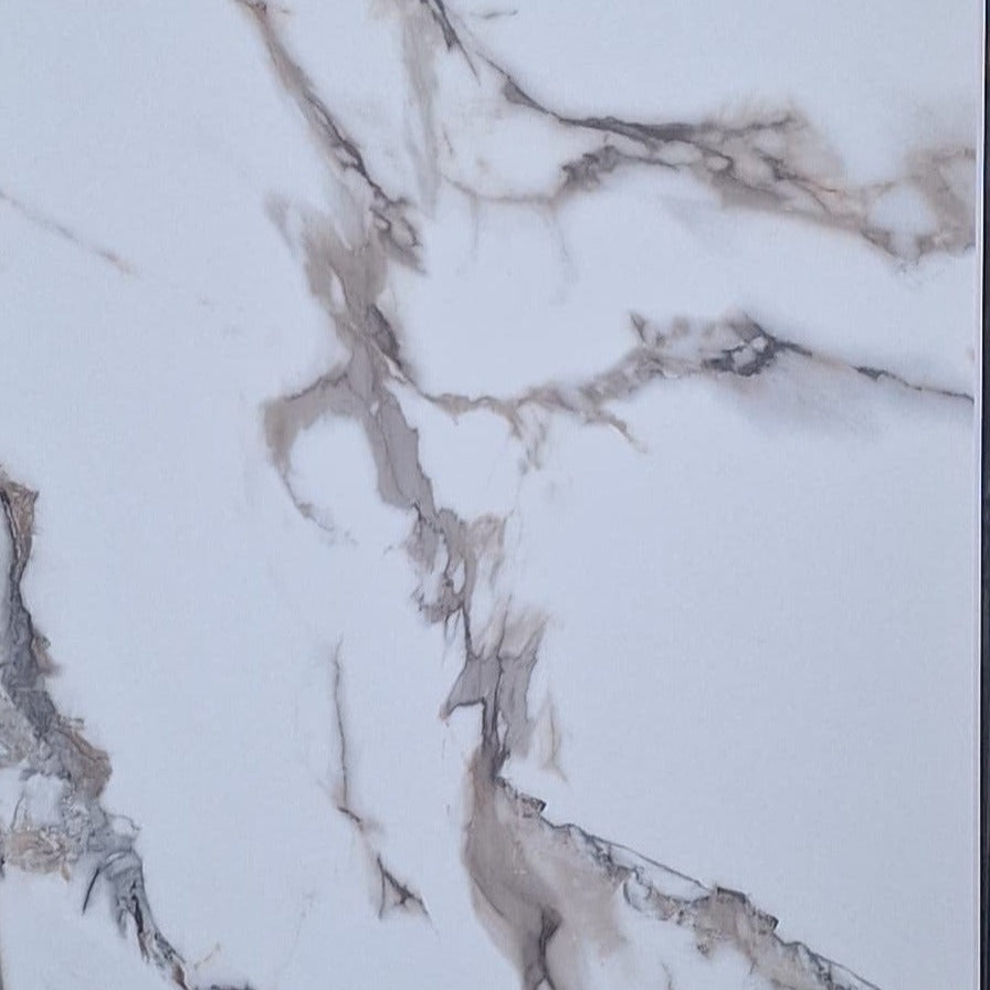 CALCATTA WHITE MARBLE 10mm SHOWER PANELS – PVC BATHROOM SPLASH BOARDS